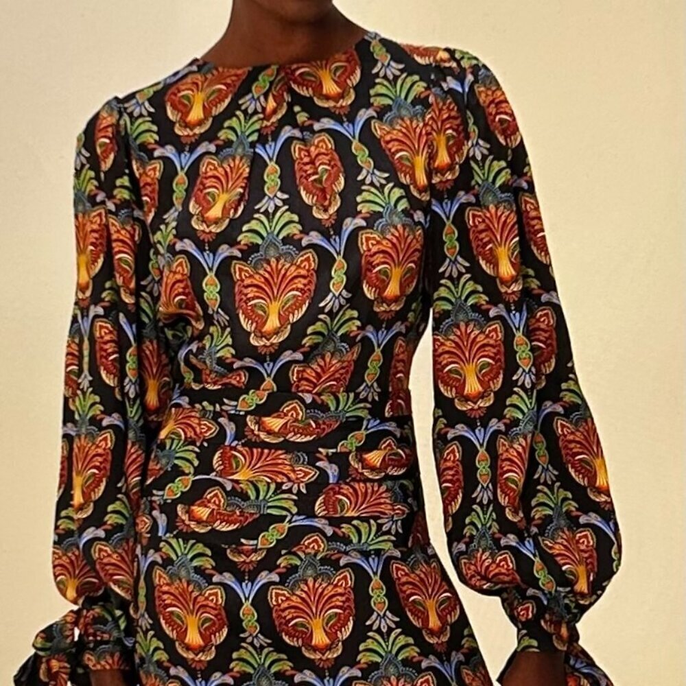 NWT Farm Rio black boho panther lenzing™ ecovero™ viscose mini dress Size M - Picture 3 of 10